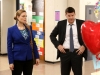 BONES: Brennan (Emily Deschanel, L) and Booth (David Boreanaz, R) find a memorial at the school campus of an affluent teacher that is found dead in the "The Teacher in the Books" episode of BONES airing Thursday, April 2 (8:00-9:00 PM ET/PT) on FOX. Pictured Â©2015 Fox Broadcasting Co. Cr: Patrick McElhenney/FOX