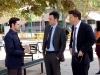 BONES: Aubrey (John Boyd, C), and Booth (David Boreanaz, R), question Shane Gentry (guest star Brendan Robinson, L) at the school campus of a teacher that was found dead, in the "The Teacher in the Books" episode of BONES airing Thursday, April 2 (8:00-9:00 PM ET/PT) on FOX. Pictured Â©2015 Fox Broadcasting Co. Cr: Patrick McElhenney/FOX