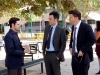 BONES: Aubrey (John Boyd, C), and Booth (David Boreanaz, R), question Shane Gentry (guest star Brendan Robinson, L) at the school campus of a teacher that was found dead, in the "The Teacher in the Books" episode of BONES airing Thursday, April 2 (8:00-9:00 PM ET/PT) on FOX. Pictured Â©2015 Fox Broadcasting Co. Cr: Patrick McElhenney/FOX