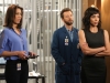 BONES:  In order to help with their current case, the Jeffersonian team (L-R:  Michaela Conlin, TJ Thyne and Tamara Taylor) must revisit their prior work on a serial killer case in the Season Finale "The End in the End" episode of BONES airing Thursday, June 11 (8:00-9:00 PM ET/PT) on FOX.  ©2015 Fox Broadcasting Co.  Cr:  Patrick McElhenney/FOX