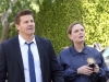 BONES:  Brennan (Emily Deschanel, R) and Booth (David Boreanaz, L) arrive at a crime scene in the Season Finale "The End in the End" episode of BONES airing Thursday, June 11 (8:00-9:00 PM ET/PT) on FOX.  ©2015 Fox Broadcasting Co.  Cr:  Patrick McElhenney/FOX