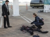 BONES:  During their examination of a body at a crime scene, Booth (David Boreanaz, L) and Brennan (Emily Deschanel, R) discover new evidence in the BONES episode "The Bond in the Boot" airing Thursday, Sept. 24 (8:00-9:00 PM ET/PT) on FOX.  ©2009 Fox Broadcasting Co.  Cr:  Greg Gayne/FOX